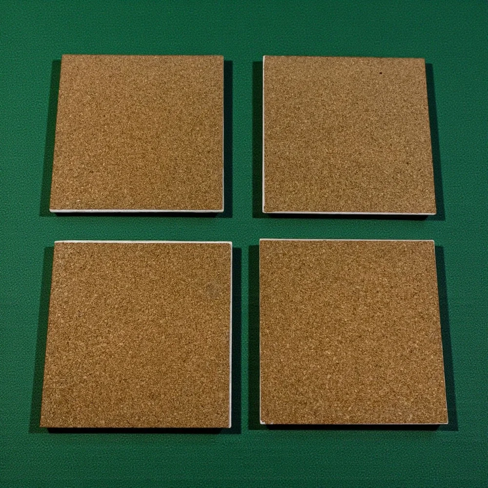 Vintage NEW Aces High Playing Card Ceramic Porcelain Coasters Cork Backed 4.25